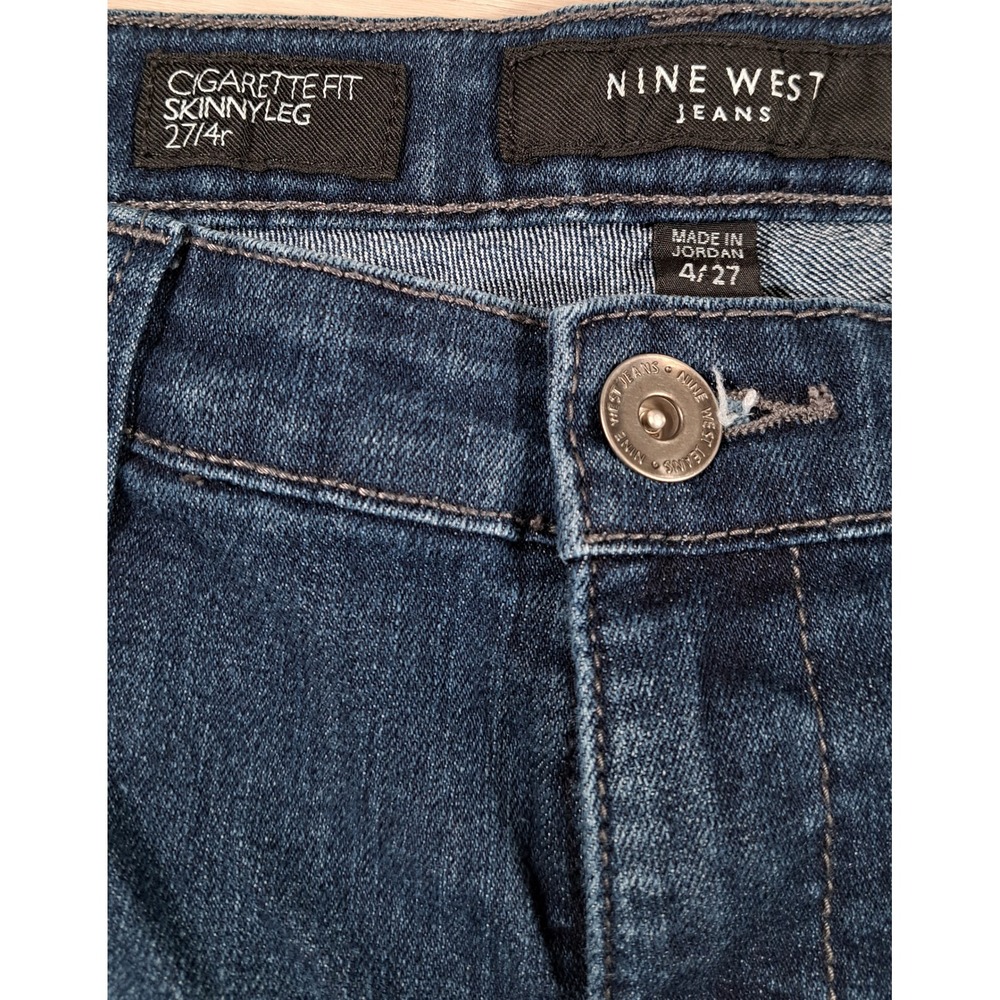 Nine West Jeans Cigarette Fit Low Rise Skinny Leg Denim‎ Jeans Size 4r/27 Womens